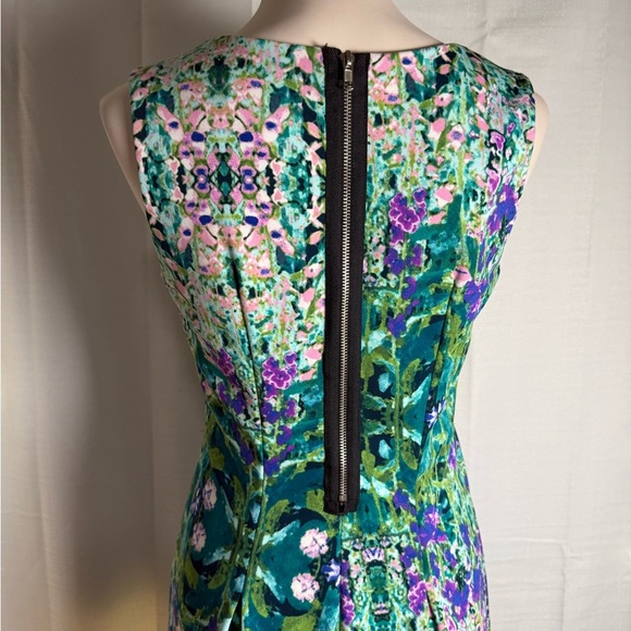 Cynthia Rowley Green and Blue Pleated Mini Dress - Picture 3 of 11